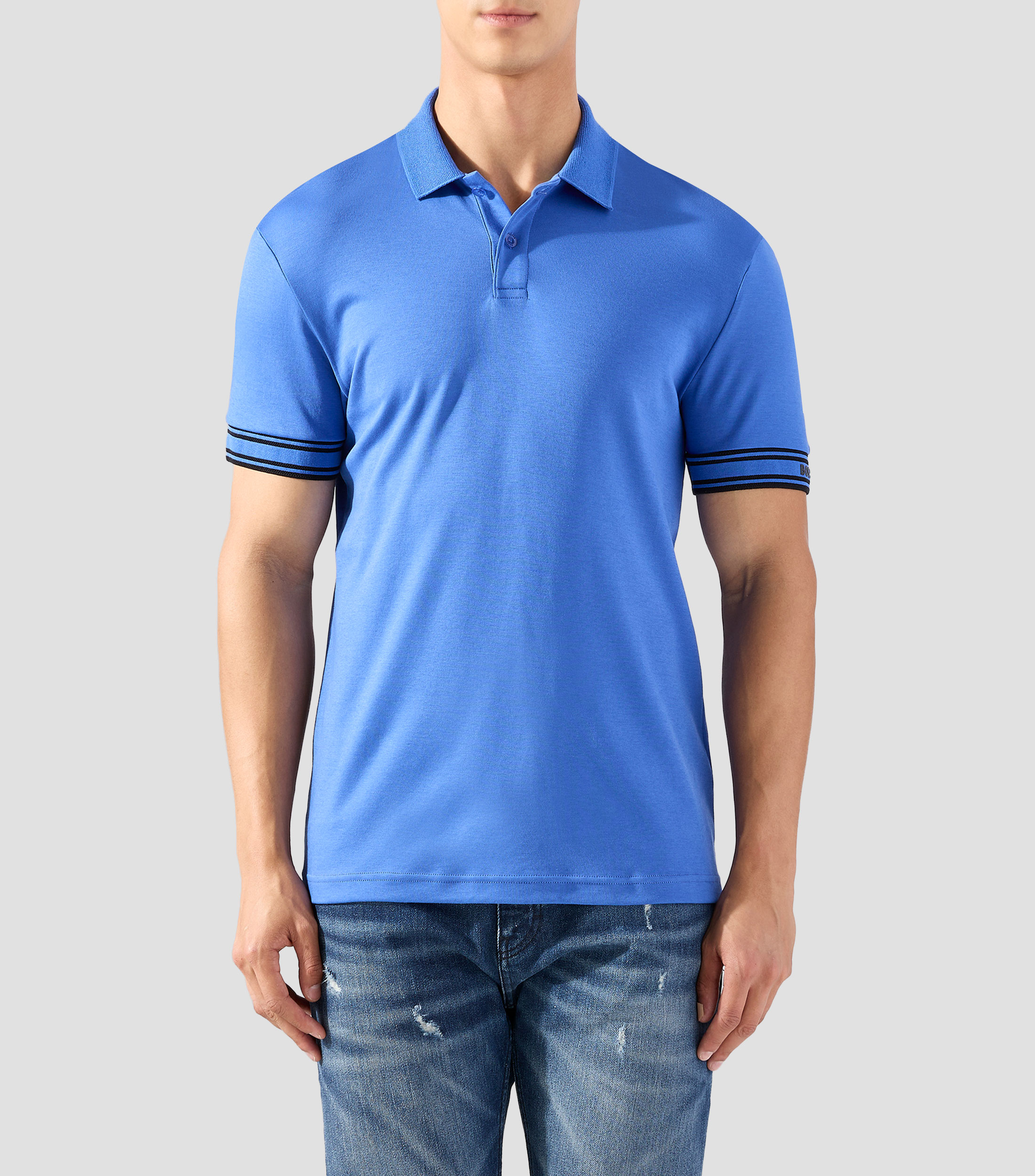 Playera tipo polo manga corta lisa Hombre